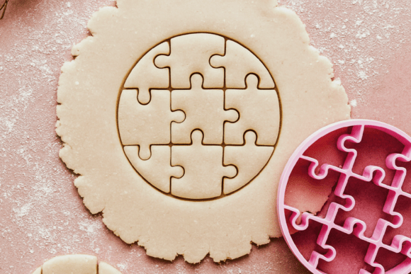 Circle Puzzle Cookie Clay Cutter Guide