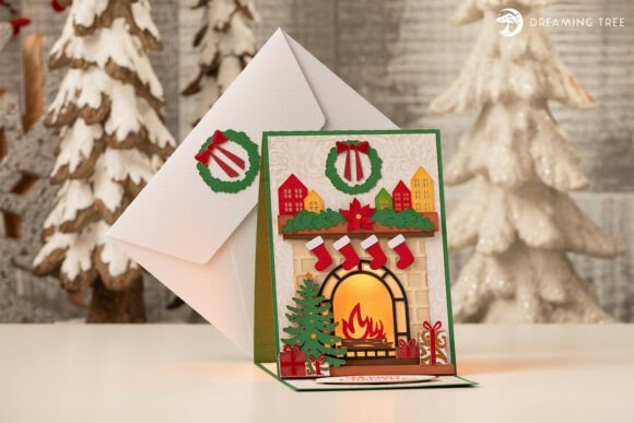 Crafting Holiday Magic with the Fireside Greetings Card SVG
