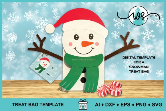 DIY Snowman Christmas Treat Bag Template Guide