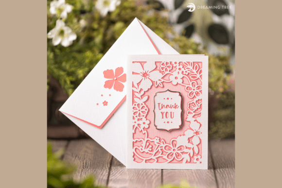 Floral Thank You Card SVG Design