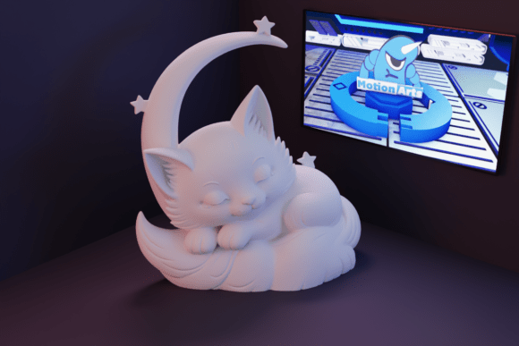 Gata Lua E Estrelas: 3D Art for Creators