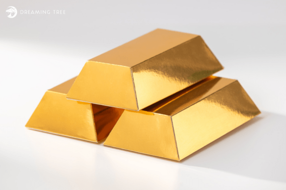 Gold Bar Favor Box SVG