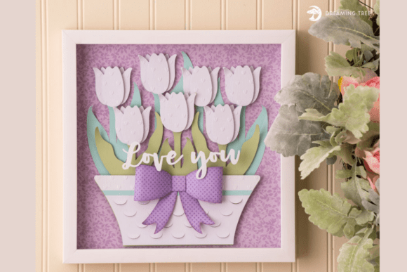 Tulip Basket Paper Sculpture SVG: Crafting a 3D Spring Centerpiece