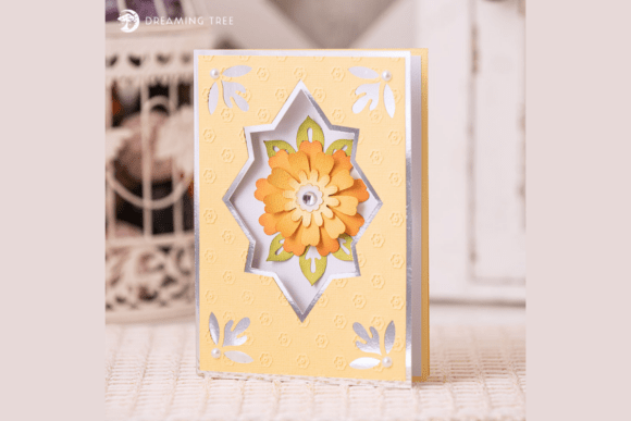 Yellow Fantasy Flower Card SVG: A Layered Paper Crafting Guide